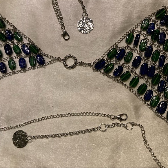 Exotic Goddess Chain Beaded Body Piece Bra Top NWT - Picture 11 of 15